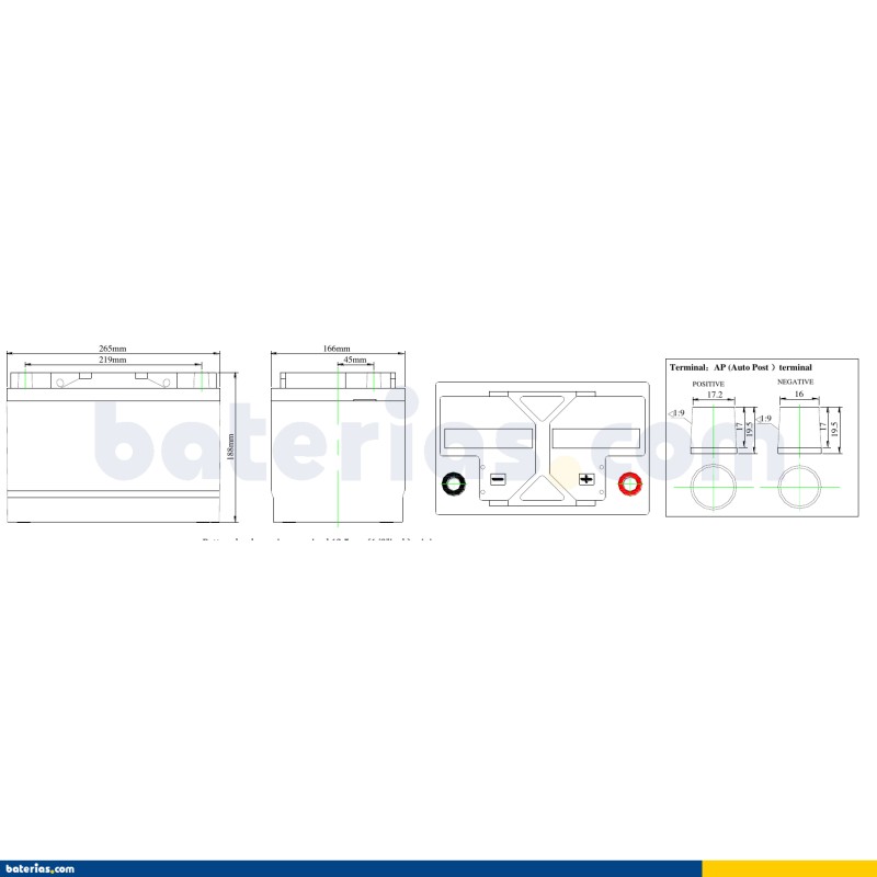 Fullriver DC60 12A Batería de barco Fullriver 60Ah 12V