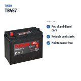 Batería de coche Tudor TB457 12V 45Ah 330A – usos recomendados