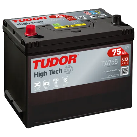 Tudor TA755. Batterie de voiture Tudor 75Ah 12V