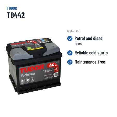 Batteria auto Tudor TB442 12V 44Ah 420A – usi consigliati