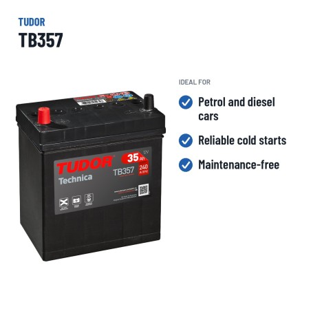 Batteria auto Tudor TB357 12V 35Ah 240A – usi consigliati