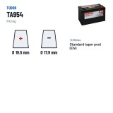 Batteria auto Tudor TA954 12V 95Ah 800A – terminali e fissaggio