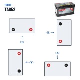 Batería de coche Tudor TA852 12V 85Ah 800A – polaridad (esquema 0, + derecha)