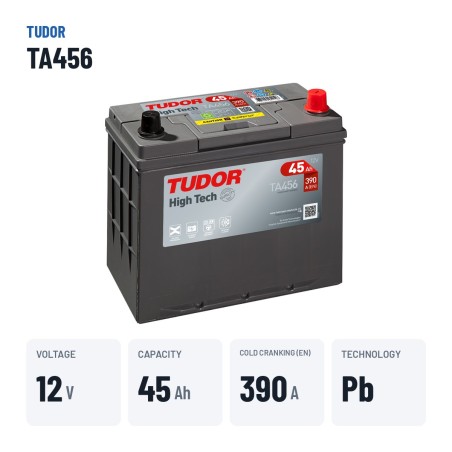 Bateria de carro Tudor TA456 12V 45Ah 390A – dados principais