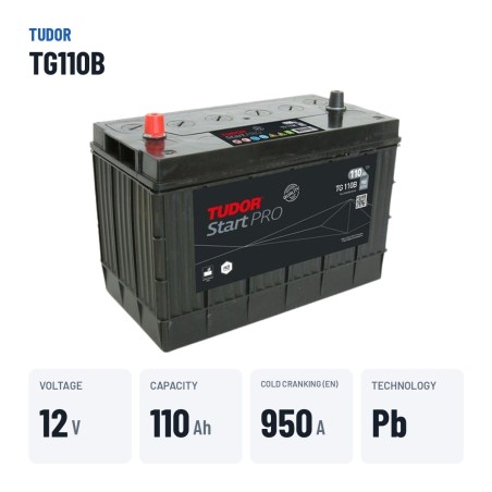 LKW-Batterie Tudor TG110B 12V 110Ah 950A – wichtigste Daten
