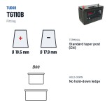 Truck battery Tudor TG110B 12V 110Ah 950A – terminal and hold-down