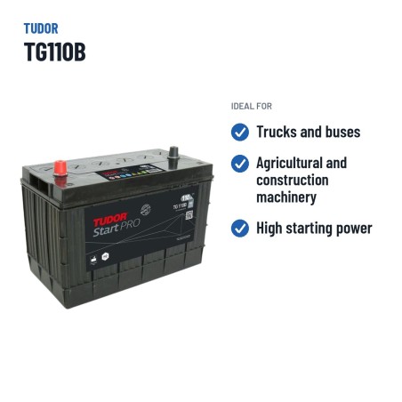 LKW-Batterie Tudor TG110B 12V 110Ah 950A – empfohlene Einsatzbereiche