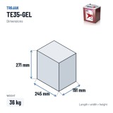Batteria solare Trojan TE35-GEL 6V 210Ah GEL – dimensioni 245 × 191 × 271 mm