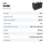 LKW-Batterie Tudor TG110B 12V 110Ah 950A – technische Daten