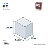 Traction battery Trojan TE35 6V 245Ah – dimensions 244 × 191 × 269 mm