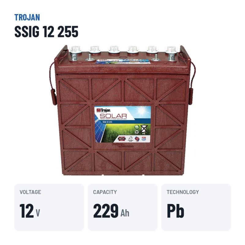 Batteria solare Trojan SSIG 12 255 12V 229Ah – dati principali
