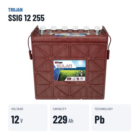 Batería solar Trojan SSIG 12 255 12V 229Ah – datos clave