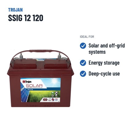 Batterie solaire Trojan SSIG 12 120 12V 107Ah – utilisations recommandées