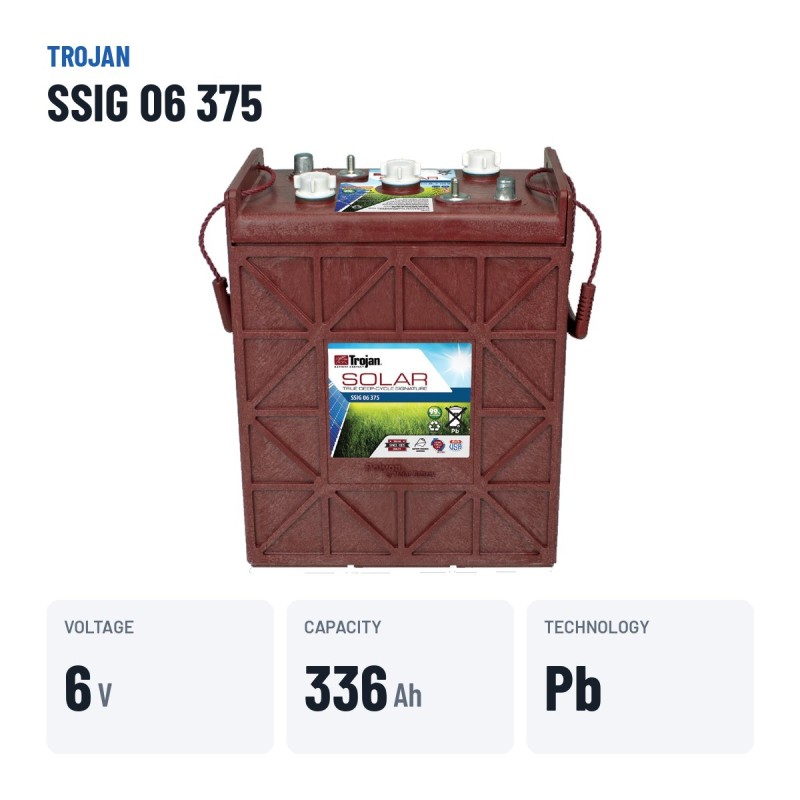 Batería solar Trojan SSIG 06 375 6V 336Ah | baterias.com