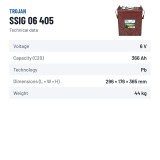 Solar battery Trojan SSIG 06 405 6V 366Ah – technical data