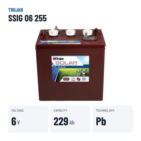 Batterie solaire Trojan SSIG 06 255 6V 229Ah – caractéristiques clés
