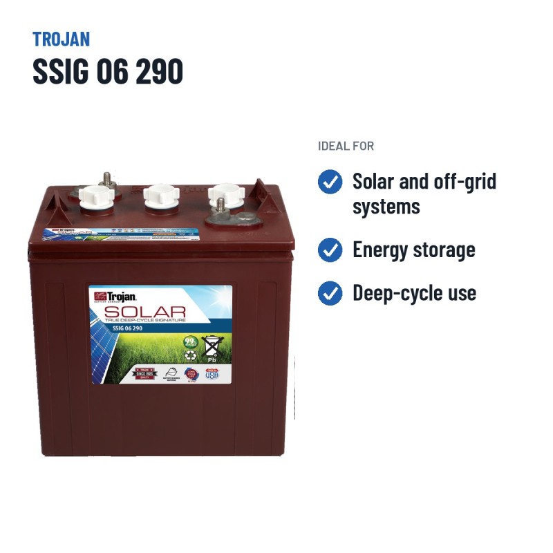 Batteria solare Trojan SSIG 06 290 6V 265Ah – usi consigliati