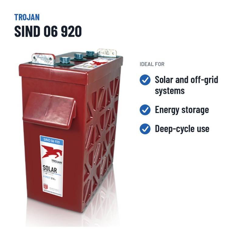 Solar battery Trojan SIND 06 920 6V 708Ah – recommended uses