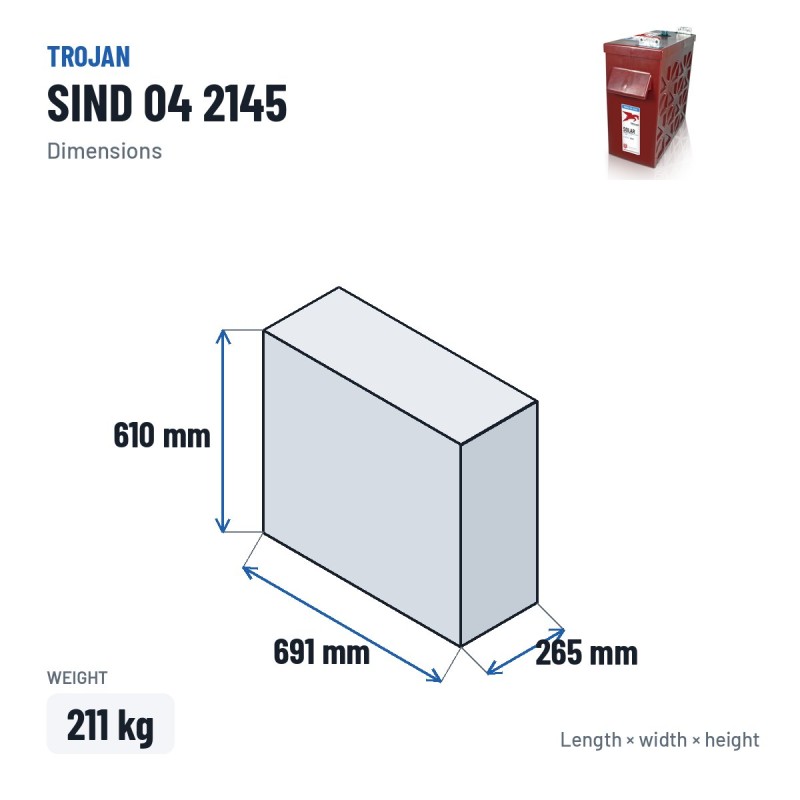 Batterie solaire Trojan SIND 04 2145 4V 1647Ah | baterias.com