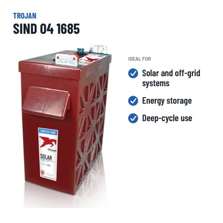 Solar battery Trojan SIND 04 1685 4V 1293Ah – recommended uses
