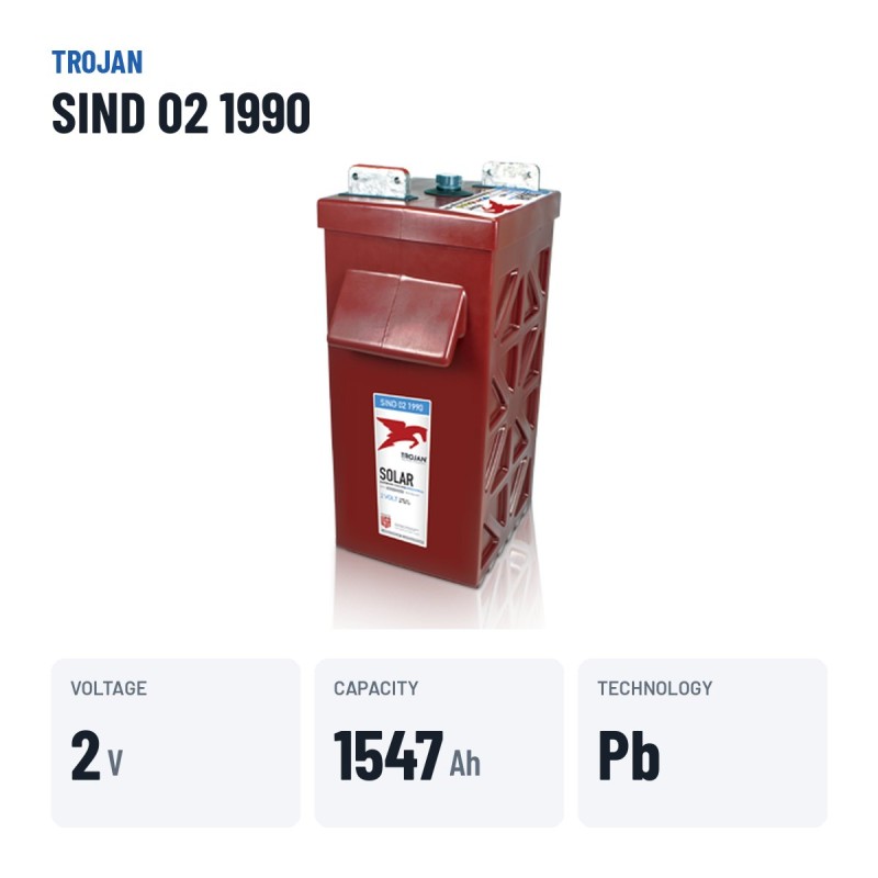 Solarbatterie Trojan SIND 02 1990 2V 1547Ah – wichtigste Daten