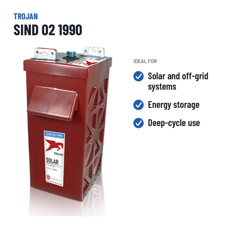 Solarbatterie Trojan SIND 02 1990 2V 1547Ah – empfohlene Einsatzbereiche