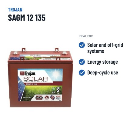 Solar battery Trojan SAGM 12 135 12V 135Ah AGM – recommended uses
