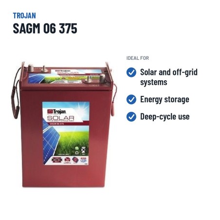 Batteria solare Trojan SAGM 06 375 6V 375Ah AGM – usi consigliati