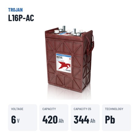 Traction battery Trojan L16P-AC 6V 420Ah – key specs