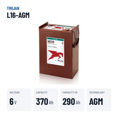Solarbatterie Trojan L16-AGM 6V 370Ah AGM | baterias.com