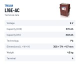 Traction battery Trojan L16E-AC 6V 370Ah – technical data