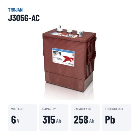 Traction battery Trojan J305G-AC 6V 315Ah – key specs