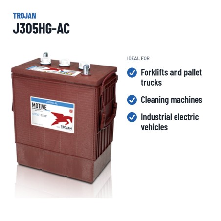 Batteria a trazione Trojan J305HG-AC 6V 360Ah – usi consigliati