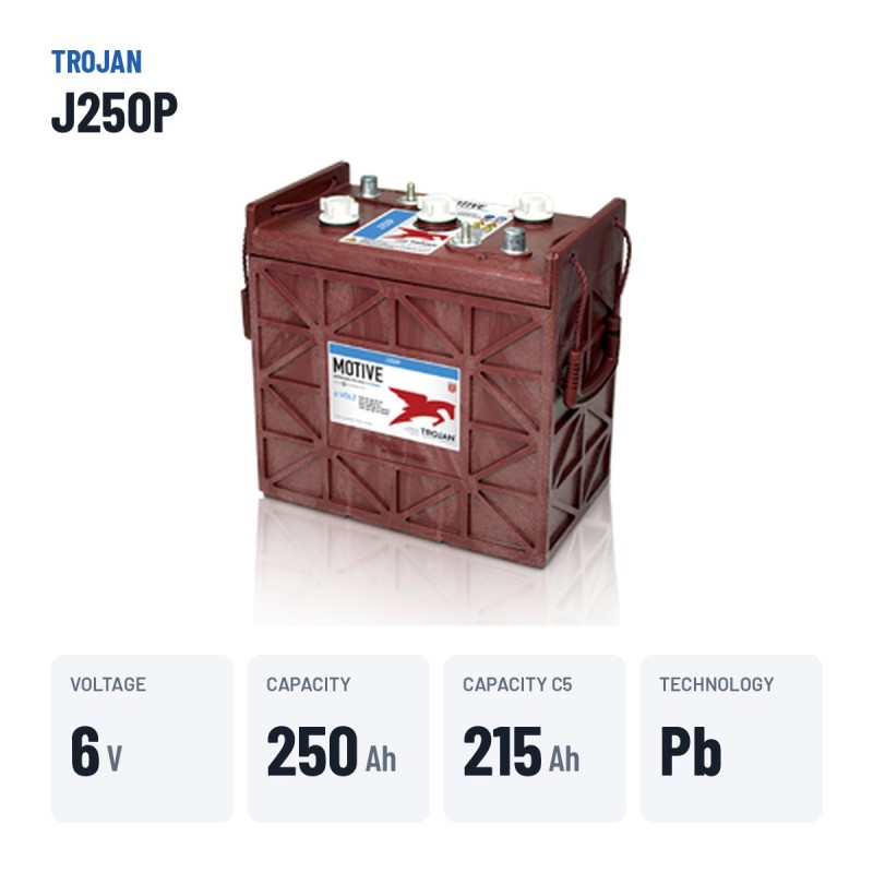 Bateria de tração Trojan J250P 6V 250Ah – dados principais