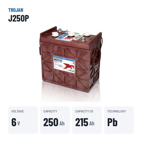 Bateria de tração Trojan J250P 6V 250Ah – dados principais