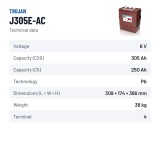 Traction battery Trojan J305E-AC 6V 305Ah – technical data