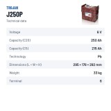 Bateria de tração Trojan J250P 6V 250Ah – ficha técnica