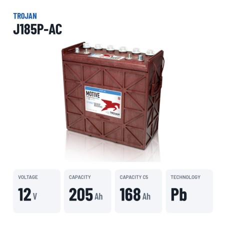 Batteria a trazione Trojan J185P-AC 12V 205Ah – dati principali