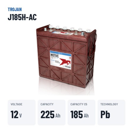 Batería de tracción Trojan J185H-AC 12V 225Ah – datos clave