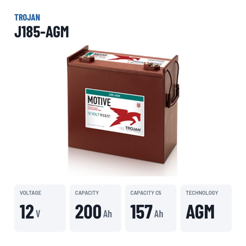 Solar battery Trojan J185-AGM 12V 200Ah AGM – key specs