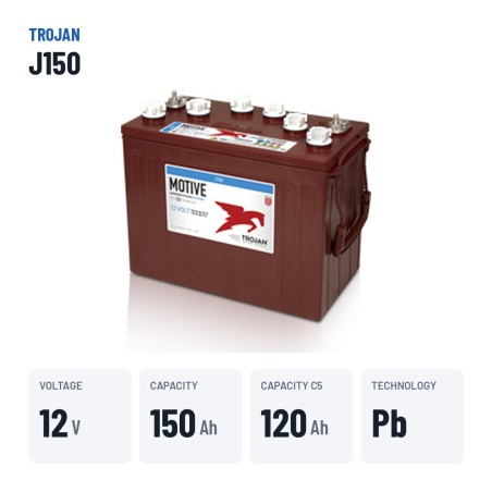 Batería de carrito de golf Trojan J150 12V 150Ah | baterias.com