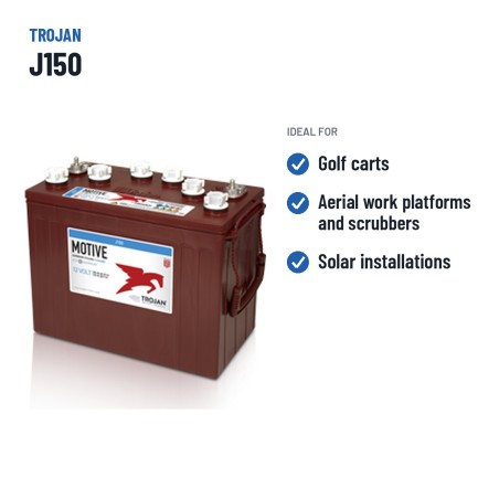 Golfcar-Batterie Trojan J150 12V 150Ah – empfohlene Einsatzbereiche