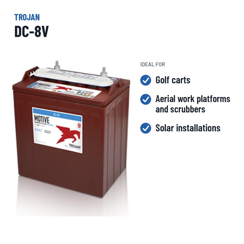 Golf cart battery Trojan DC-8V 8V 160Ah | baterias.com