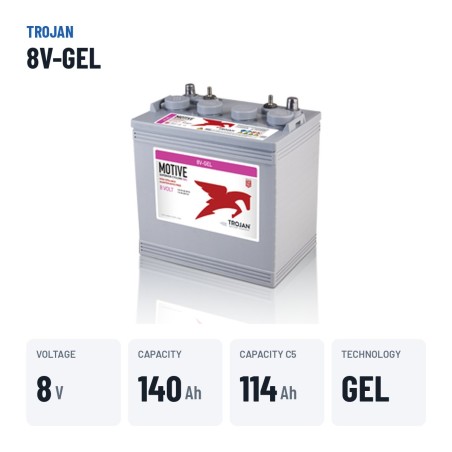 Batteria solare Trojan 8V-GEL 8V 140Ah GEL – dati principali
