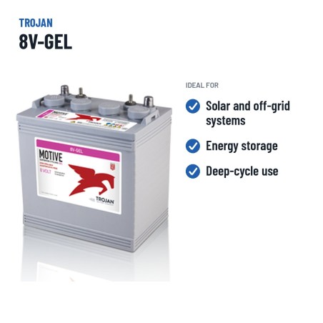 Solarbatterie Trojan 8V-GEL 8V 140Ah GEL – empfohlene Einsatzbereiche