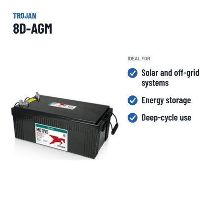 Solarbatterie Trojan 8D-AGM 12V 230Ah AGM | baterias.com