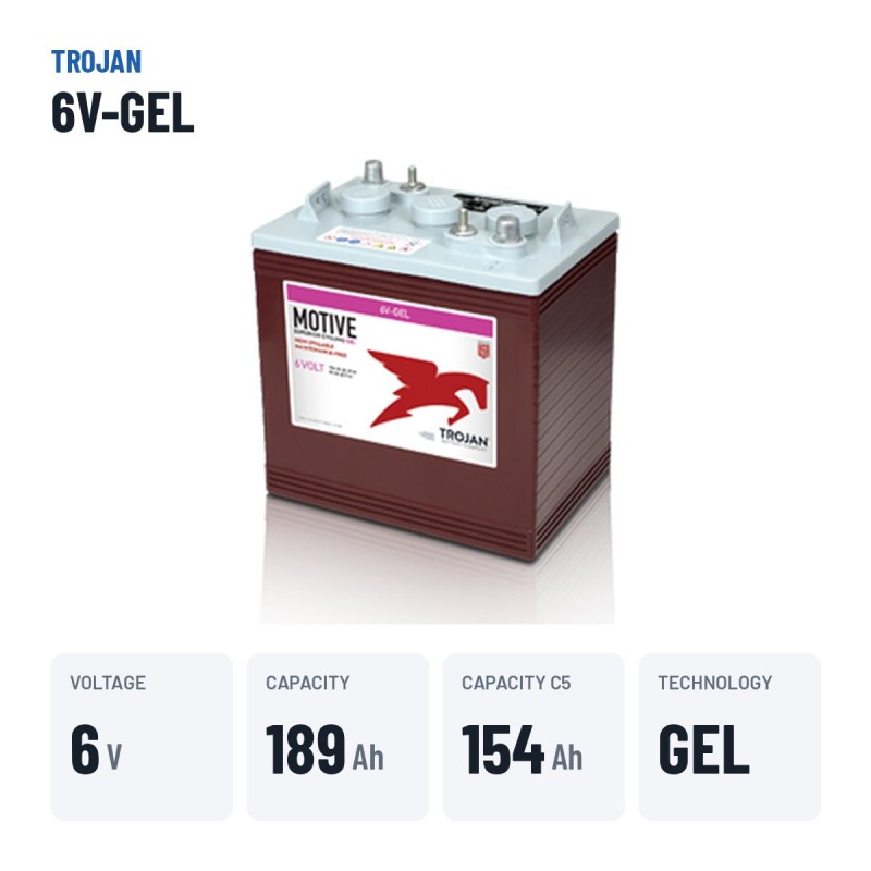 Batterie solaire Trojan 6V-GEL 6V 189Ah GEL – caractéristiques clés