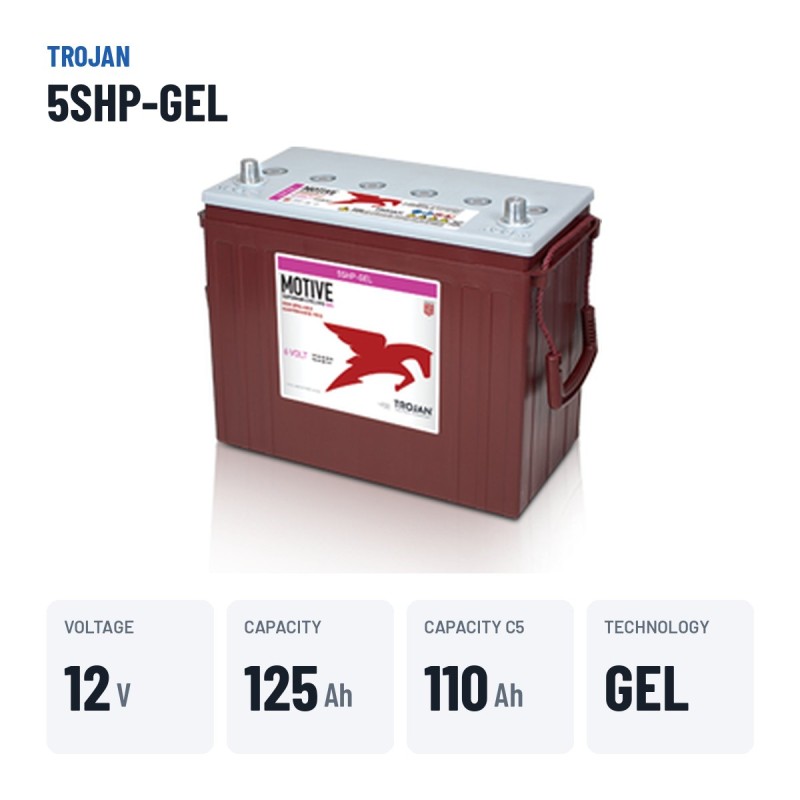 Solarbatterie Trojan 5SHP-GEL 12V 125Ah GEL – wichtigste Daten