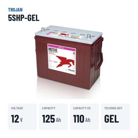 Solarbatterie Trojan 5SHP-GEL 12V 125Ah GEL – wichtigste Daten