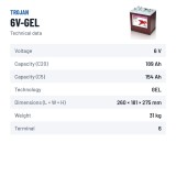 Solar battery Trojan 6V-GEL 6V 189Ah GEL – technical data